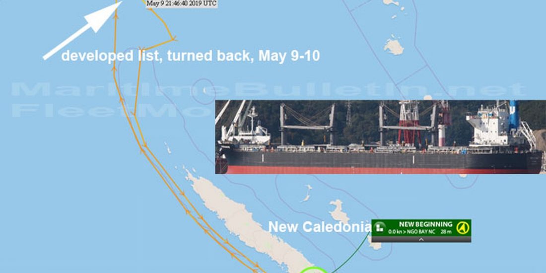 9 crew were evacuated from distressed bulk carrier, New Caledonia